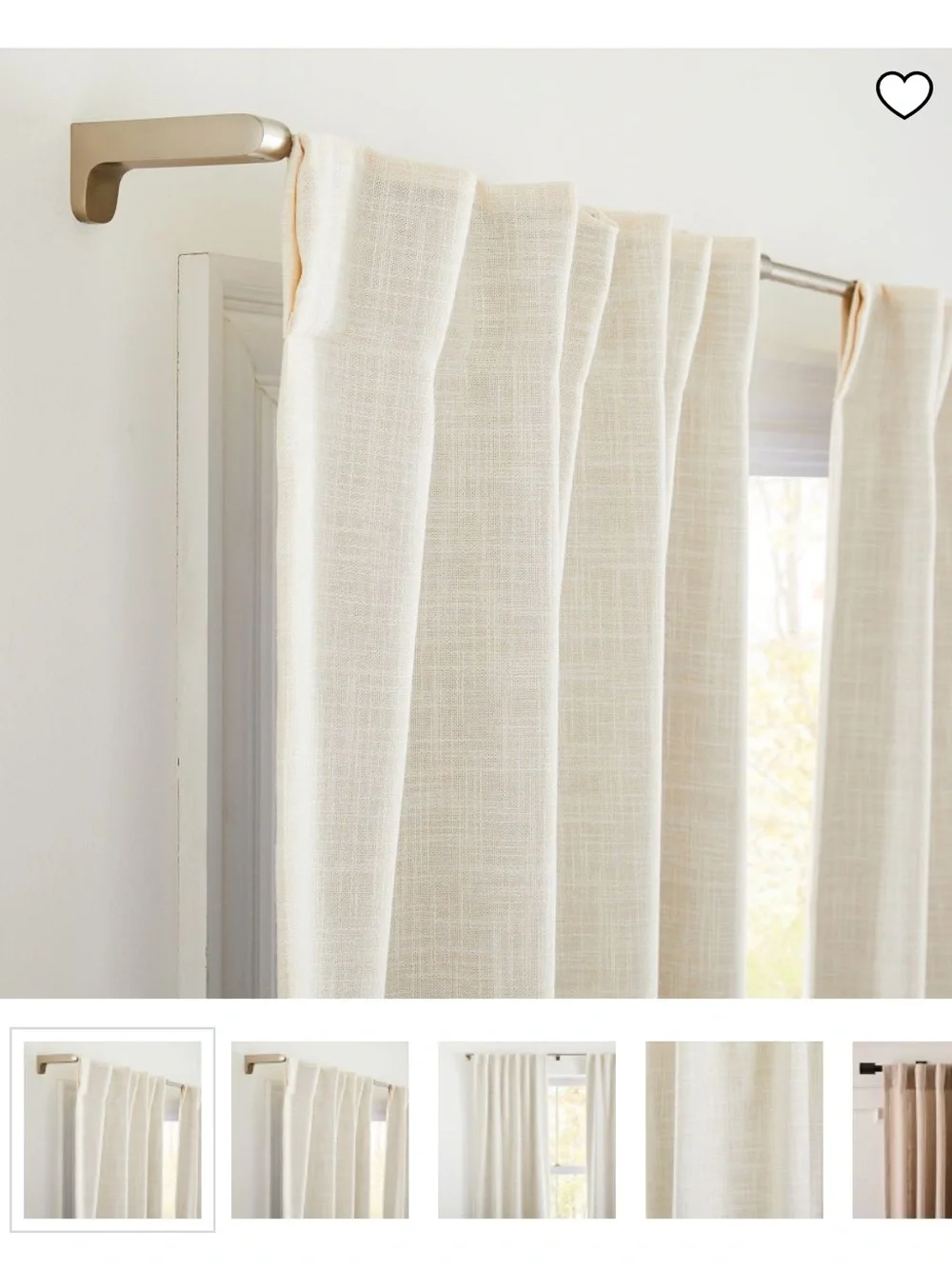 Set of 2 West Elm Crossweave Curtain in natural canvas 48x84